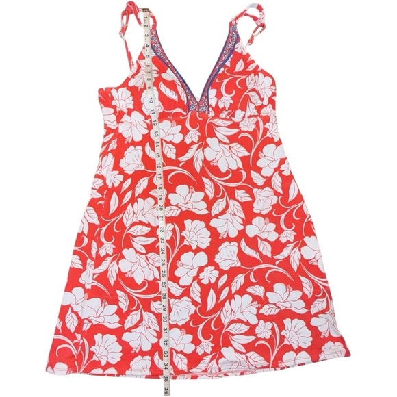 NWT TOMMY BAHAMA Island Cays Fiori V-Neck Coverup Dress - Citrus Coral XL - Picture 8 of 14